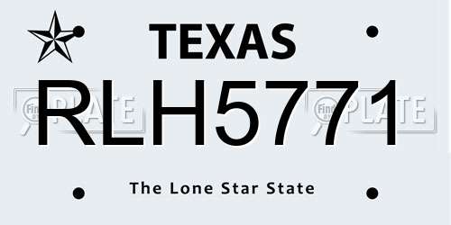 RLH5771 Texas License Plate