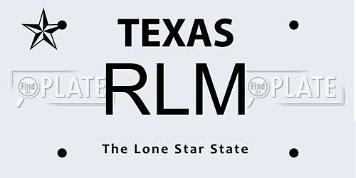 RLM Texas License Plate