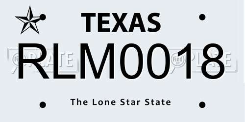 RLM0018 Texas License Plate