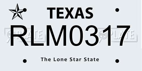 RLM0317 Texas License Plate