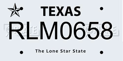 RLM0658 Texas License Plate