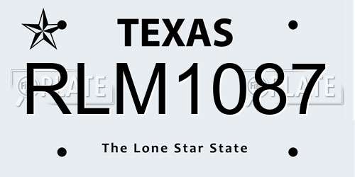 RLM1087 Texas License Plate