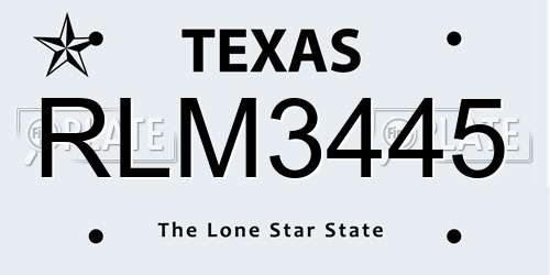 RLM3445 Texas License Plate