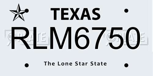 RLM6750 Texas License Plate