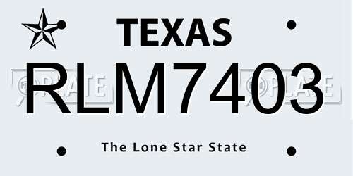 RLM7403 Texas License Plate
