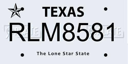 RLM8581 Texas License Plate