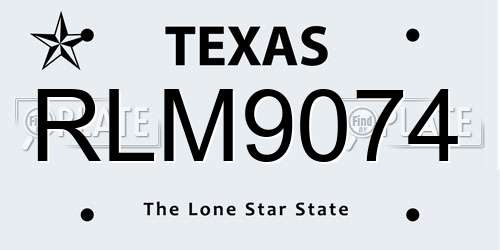 RLM9074 Texas License Plate