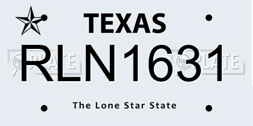 RLN1631 Texas License Plate