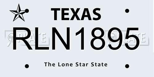 RLN1895 Texas License Plate