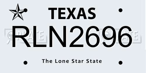 RLN2696 Texas License Plate
