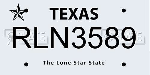 RLN3589 Texas License Plate