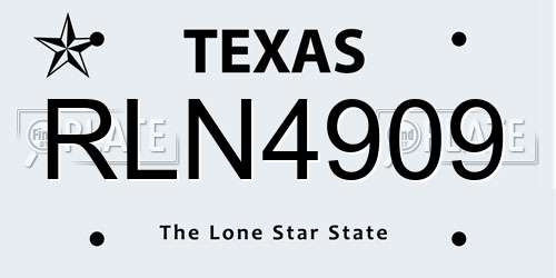 RLN4909 Texas License Plate