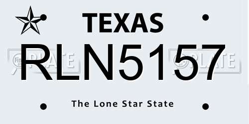 RLN5157 Texas License Plate