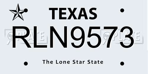 RLN9573 Texas License Plate