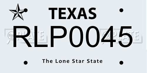 RLP0045 Texas License Plate