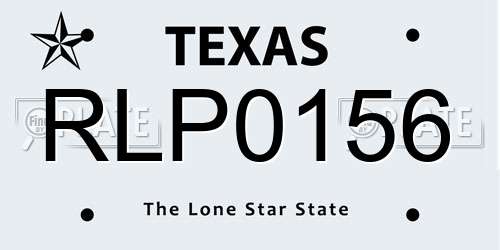 RLP0156 Texas License Plate