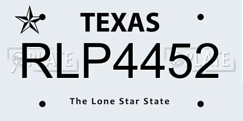 RLP4452 Texas License Plate