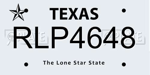 RLP4648 Texas License Plate