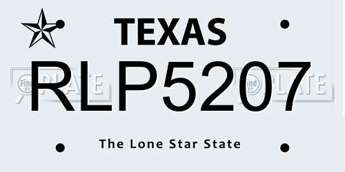 RLP5207 Texas License Plate