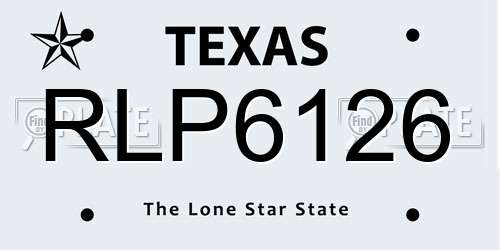 RLP6126 Texas License Plate