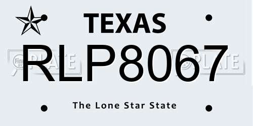 RLP8067 Texas License Plate