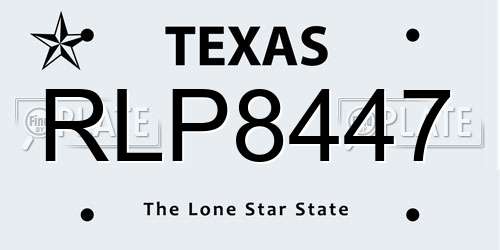 RLP8447 Texas License Plate