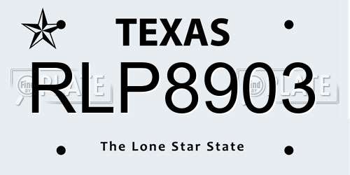 RLP8903 Texas License Plate