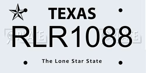 RLR1088 Texas License Plate