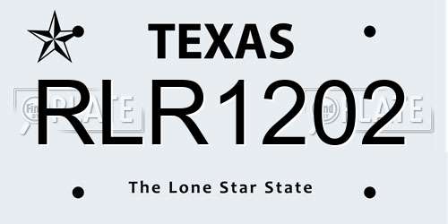 RLR1202 Texas License Plate