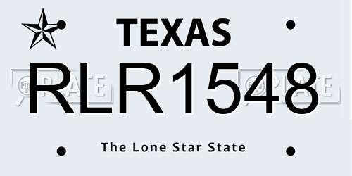RLR1548 Texas License Plate