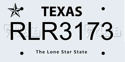 RLR3173 Texas License Plate