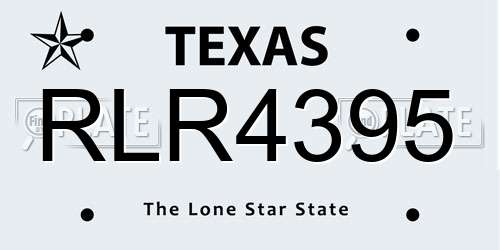 RLR4395 Texas License Plate