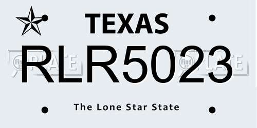 RLR5023 Texas License Plate