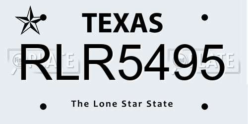 RLR5495 Texas License Plate