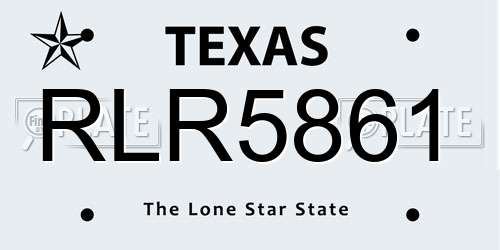 RLR5861 Texas License Plate