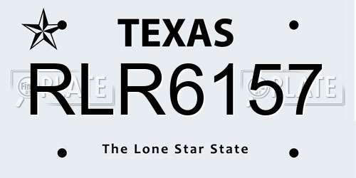 RLR6157 Texas License Plate
