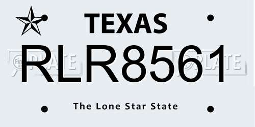 RLR8561 Texas License Plate