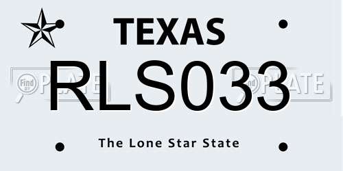 RLS033 Texas License Plate