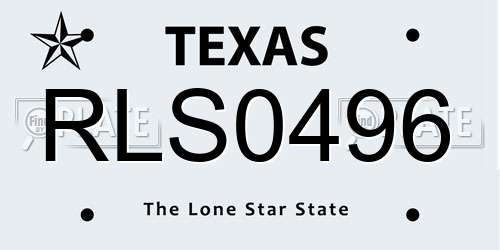 RLS0496 Texas License Plate