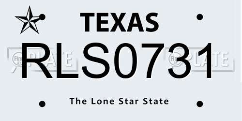 RLS0731 Texas License Plate