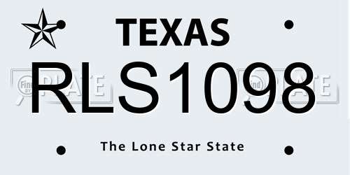 RLS1098 Texas License Plate