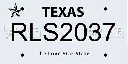 RLS2037 Texas License Plate