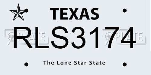 RLS3174 Texas License Plate