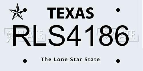 RLS4186 Texas License Plate