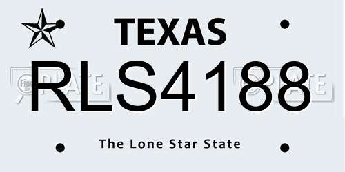 RLS4188 Texas License Plate