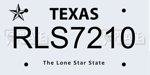 RLS7210 Texas License Plate