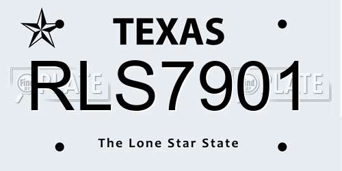 RLS7901 Texas License Plate