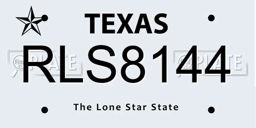 RLS8144 Texas License Plate
