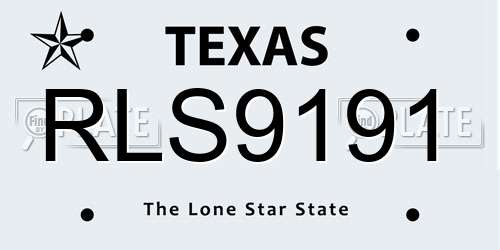 RLS9191 Texas License Plate