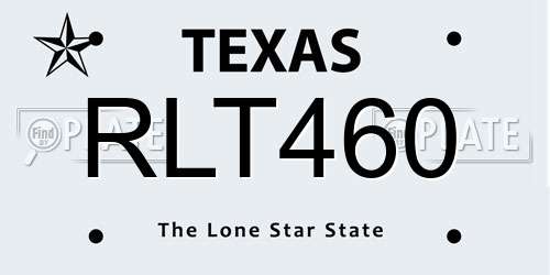 RLT460 Texas License Plate